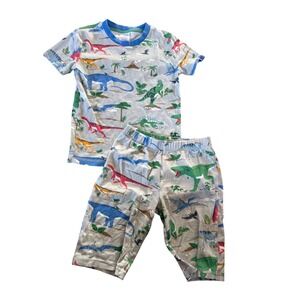 Mini Boden dinosaur print shorts and short sleeve pj set